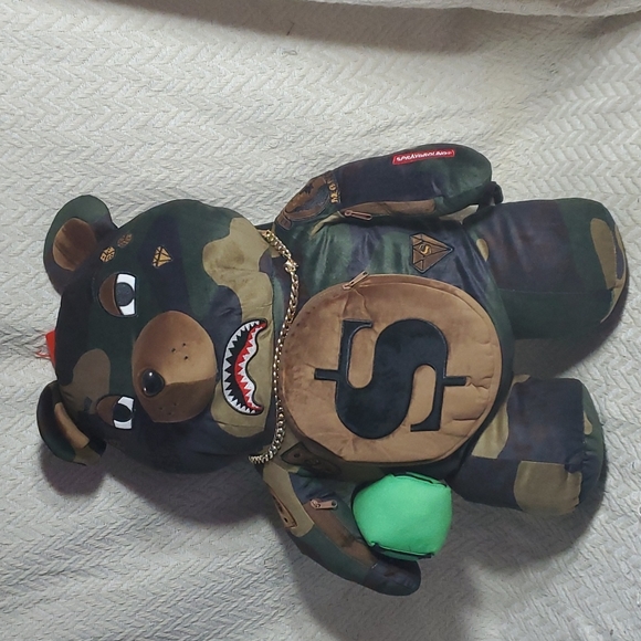 SPRAYGROUND. CAMOCHECK MONEYBEAR TEDDYBEAR BACKPACK - Picture 9 of 12
